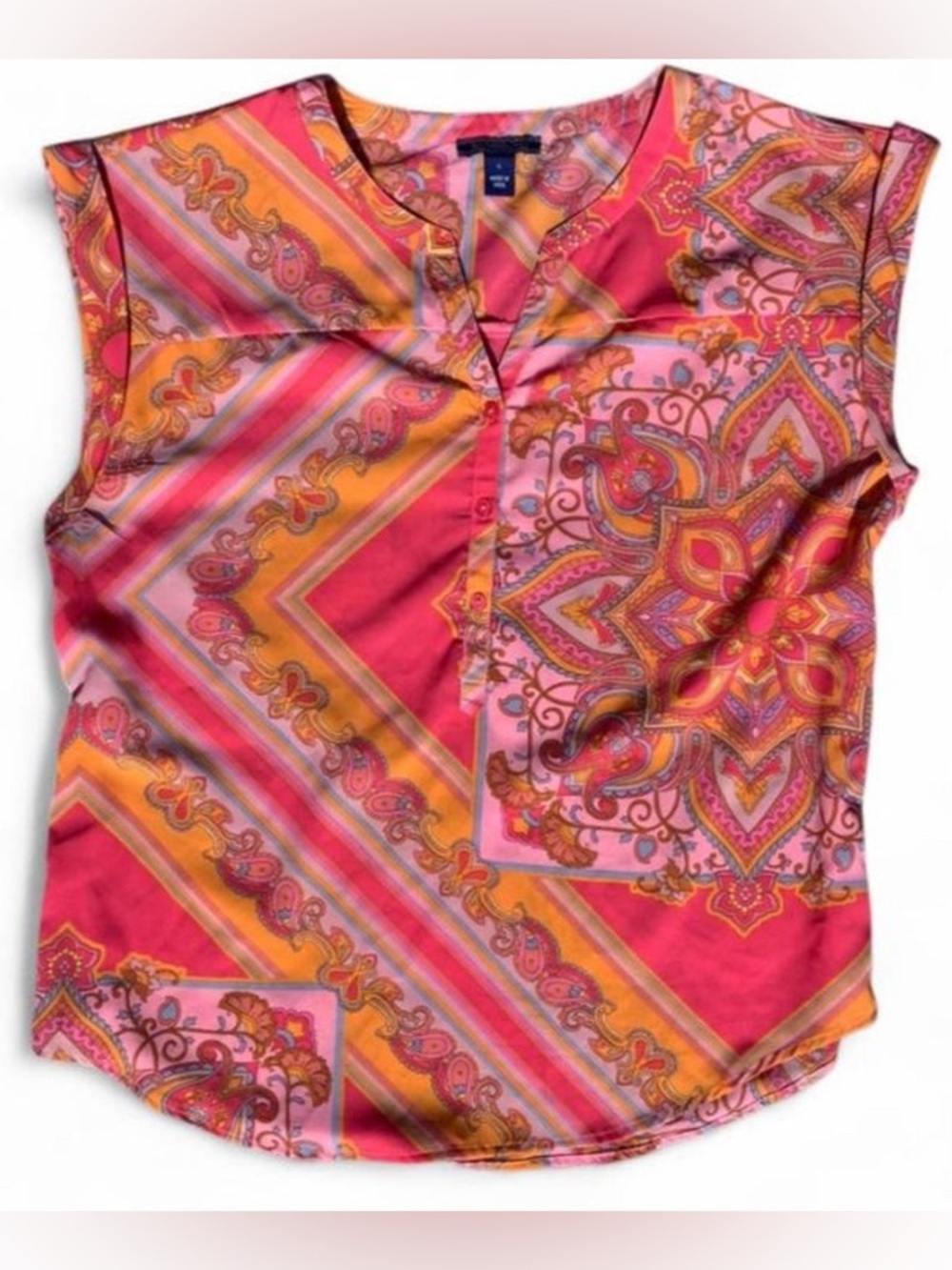 Boho Glam Pink and Orange Tunic